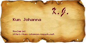Kun Johanna névjegykártya